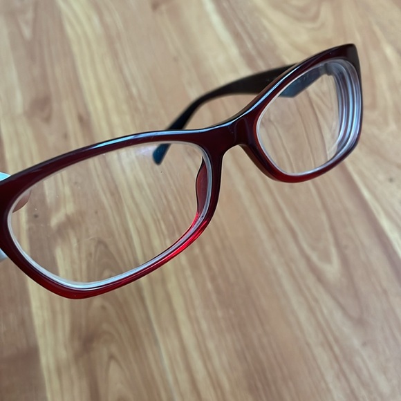 PRADA WOMEN'S RED CAT EYE EYEGLASSES - Picture 4 of 5